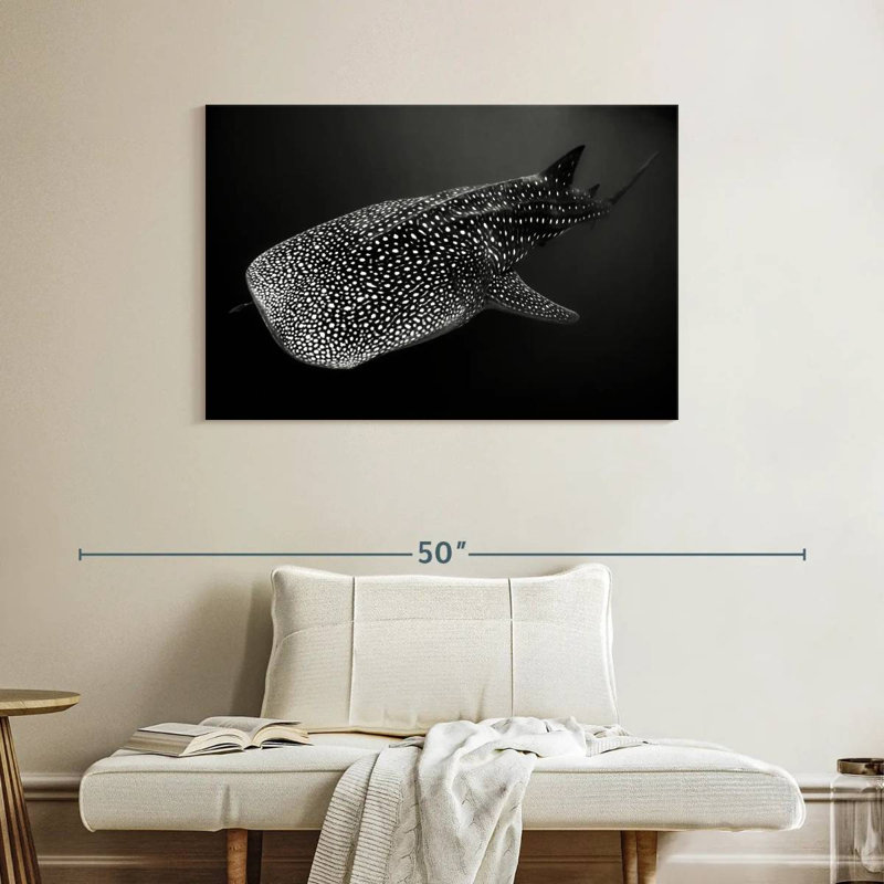 Monochrome Spotted Whale Shark, 26" H x 39" W
