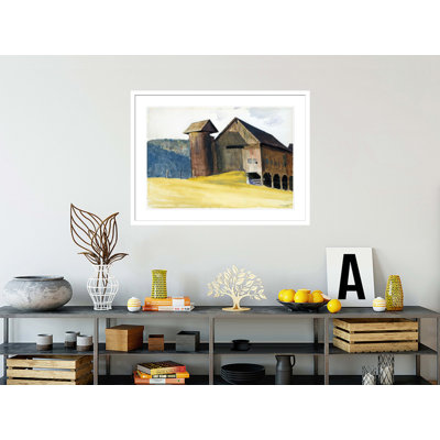 «Barn and Silo Vermont» par Edward Hopper, impression giclée sur cadre