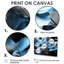 Symphonie botanique grise et bleue I - art mural bleu 4 panneaux-768896970-768896981