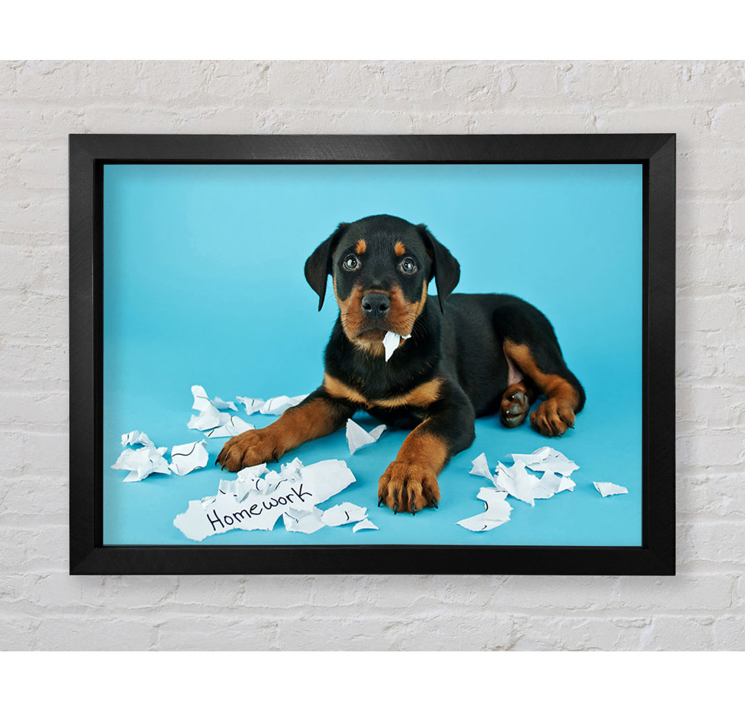 Frecher Rottweiler Welpe Hund - Druck