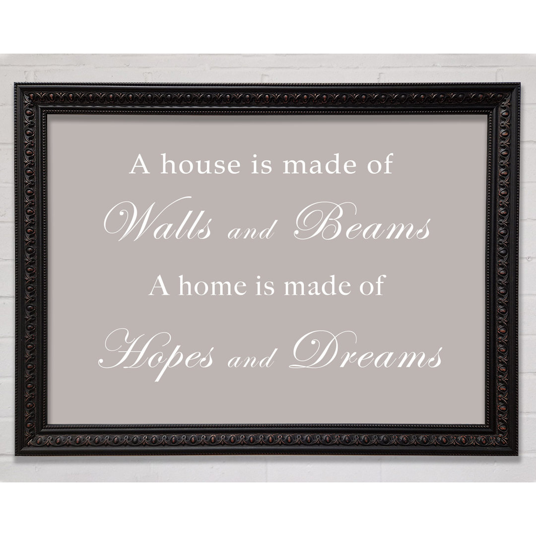 Home Quote Walls N Beams Hopes N Dreams Silver - Print