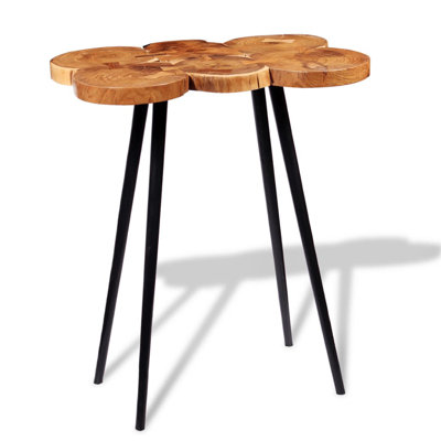 Table de bar à bûches en bois d'acacia massif 35,4 po x 23,6 po x 43,3 po