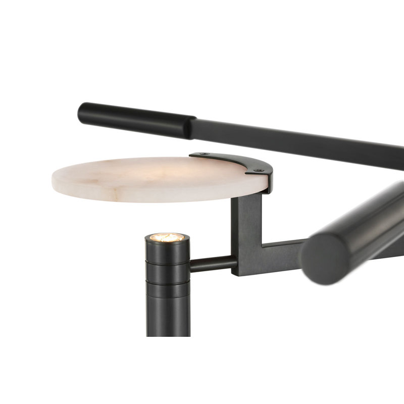 Melange 36" Floating Disc Chandelier with Alabaster, Bronze