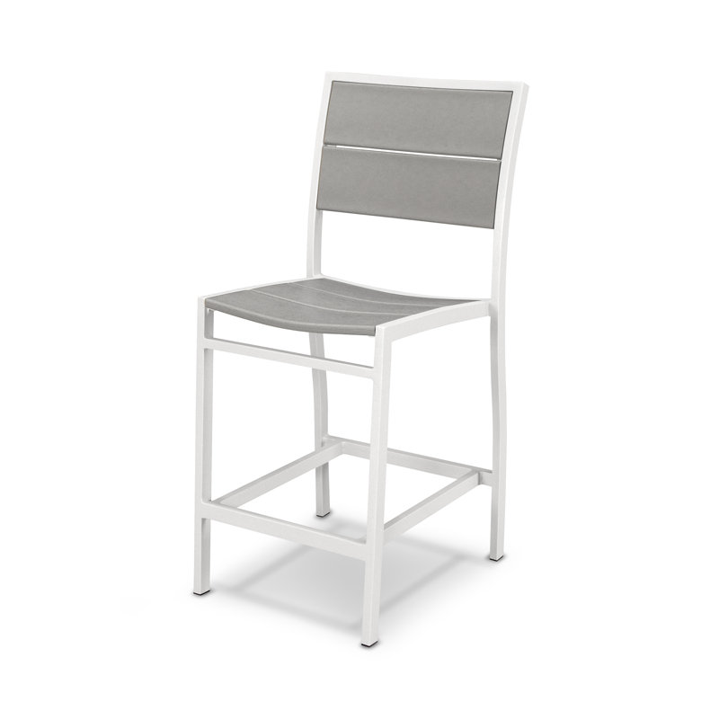 Chaise d'appoint POLYWOOD Surf City, Blanc texturé / Pierre angulaire