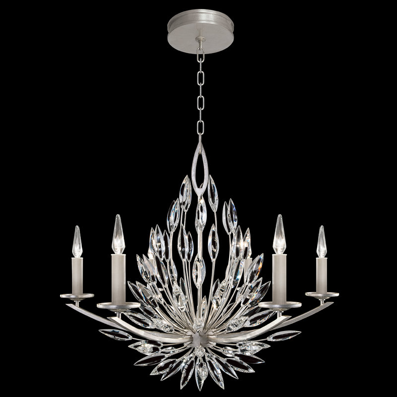 Lily Buds 6 - Light Chandelier, Gold, 35" H x 48" W x 25" D