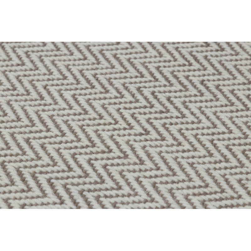 Tapis Momeni Pulse tissé à la main en laine à chevrons couleur cacao, 3,96 m x 2,74 m, 13' X 9'