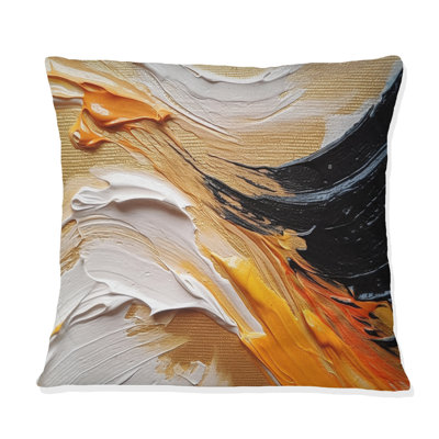 Coussin orange et noir Mystic Spirals I - Abstract Spirals