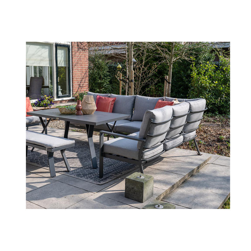 Cibecue Metal 8 - Person Seating Group with Cushions, Right Hand Facing