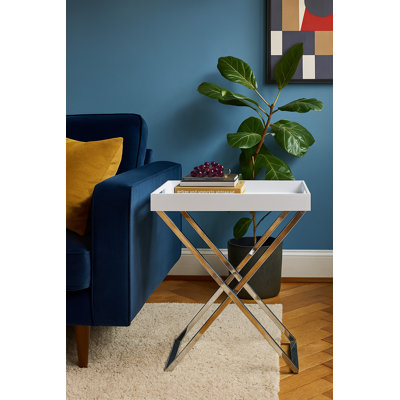 Tray Top Cross Legs End Table