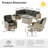 Emroy 6 - Person Outdoor Wicker Sectional Seating with Swivel Chairs, Modern Modular Rattan Conversation Set with Cushions-111860740