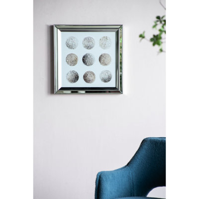 Mirrored Frame Crystal Wall Art, 19.7X19.7 Inches, Multicolor Artistic Depiction Of Alterations, - Resin Bits, 4.4 Lbs Inches Art Featuring And Phase Depiction, Frame, Decor,