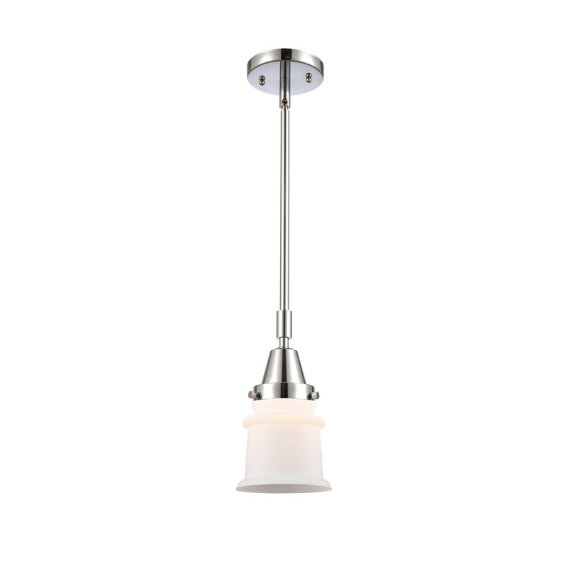 Luminaire suspendu en forme de cloche à 1 lumière Cailen, Blanc mat, Polished Chrome, DEL