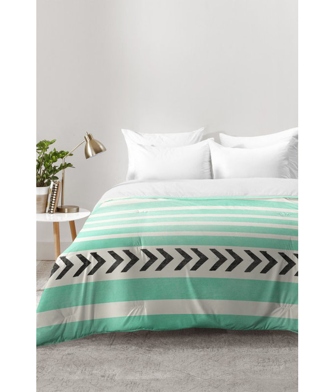 Allyson Johnson Modern & Contemporary Polyester Striped Comforter, Full/Queen Comforter + 2 Standard Shams