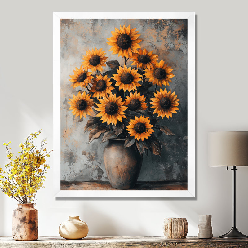 Divany - art mural floral, H 32 po x l 24 po, Reproduction encadrée d'une seule photo, Blanc