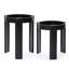Ensemble de 2 tables d'appoint gigognes noires