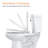 Easy Clean Combo 19 Inch White Elongated Toilet Seat Flat Front Quick Release Soft Close Quick Install