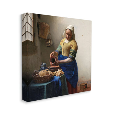 " The Kitchen Maid " by Johannes Vermeer Painting Print
