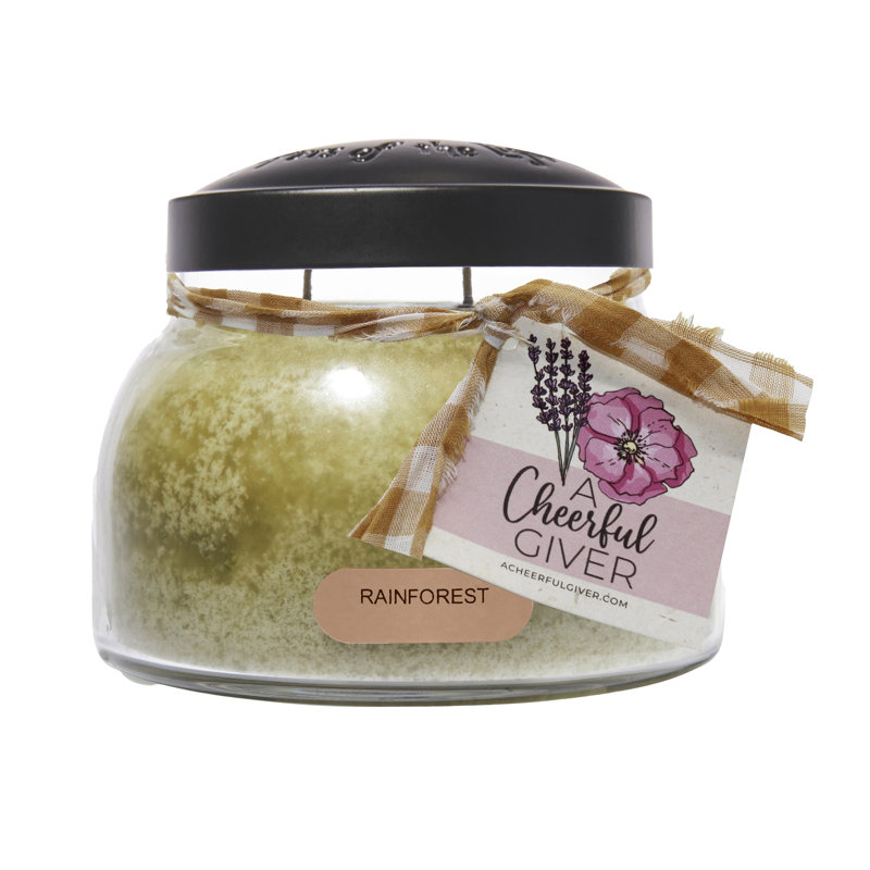 Rainforest Scented 22oz Jar Candle with Black Lid