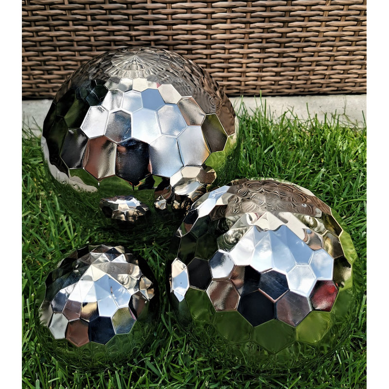 Charisa Stainless Steel Gazing Ball, 25cm H x 45 cm W x 45 cm D, 3
