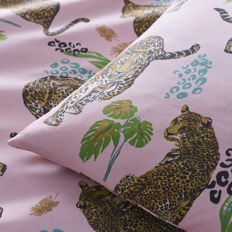Night Jaguar Duvet Cover Set Polycotton Animal Print Duvet Cover with Pillowcases, Double Duvet Cover + 2 Pillowcases