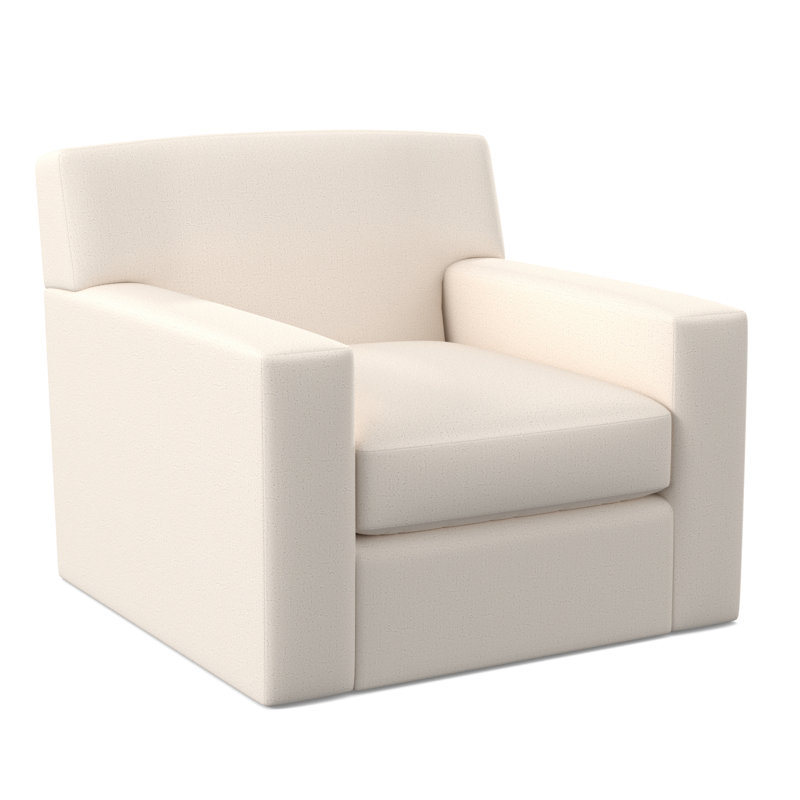Chaise pivotante Elkins, 100% polyester ivoire Venise