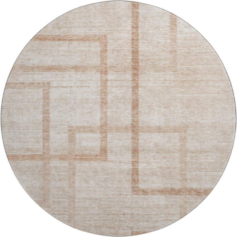 Premium Machine Washable Prisco Coral Rug, Round 8'