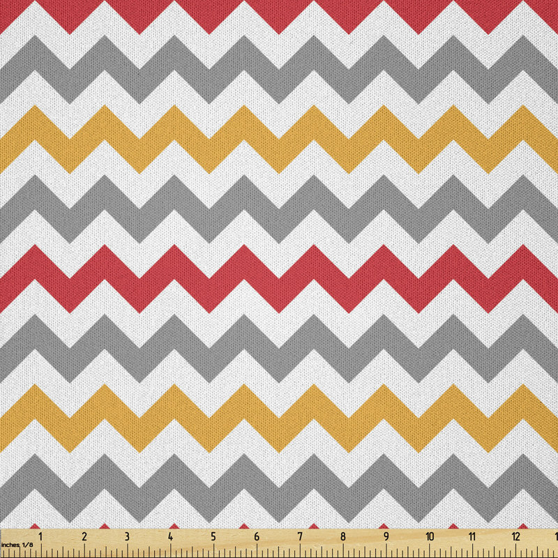 Dailon Retro Chevron Pattern Abstract Waves Happiness Contrasting Colors Creativity Fabric
