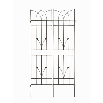 Paquet de 2 treillis de jardin en métal 71 po x 17,7 po antirouille pour plantes grimpantes