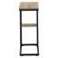 Table d'appoint, en forme de C, bout, côté, collation, stratifié brun, métal noir, contemporain, moderne-1203013456-1203013462