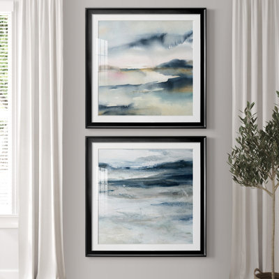 Sunwashed Horizon - Peinture encadrée sur papier