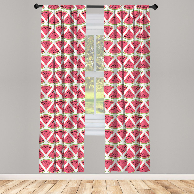 Fruits Semi-Sheer Rod Pocket Sliding Panel, 28" x 84"