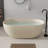 59'' Freestanding Soaking Solid Surface Bathtub Stone Resin Bath Tub with Overflow, Pop-up Drain, Milk-Coffee-137451231