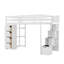 Lit mezzanine simple avec tiroirs de rangement et escaliers Hazeghi-135805421