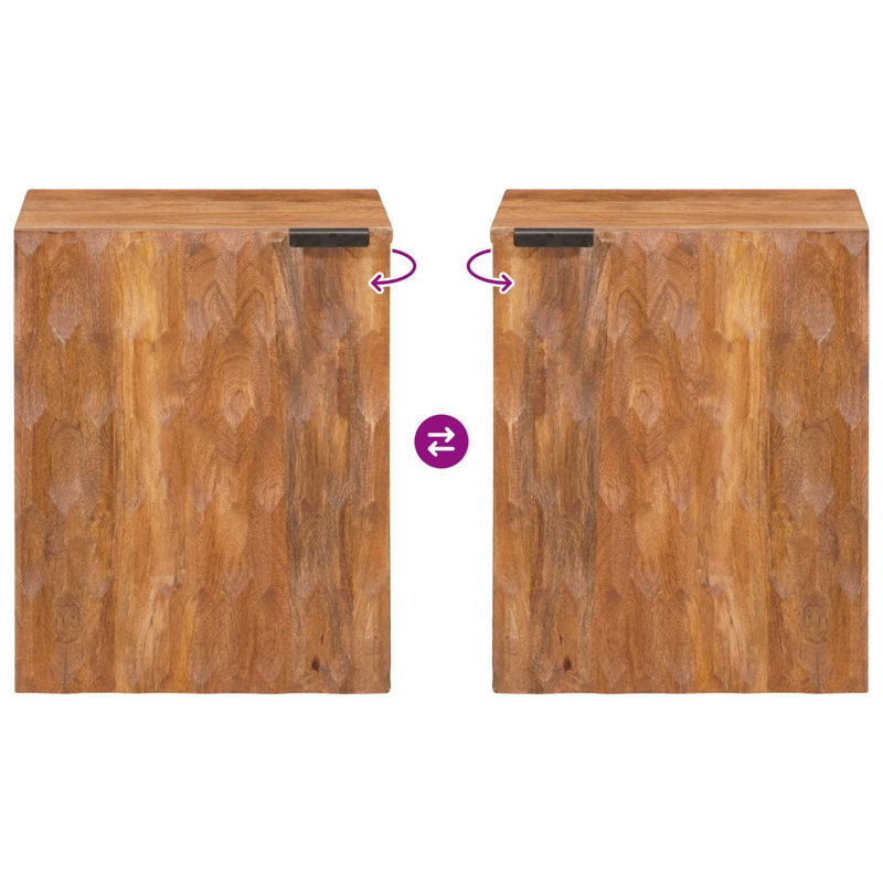 Solid Wood Bathroom Cabinet, Brown
