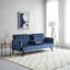 Canapé-lit convertible en velours 72 po avec porte-gobelets, canapé-lit futon pliant capitonné de style moderne Mid-Century 3 places-257516647