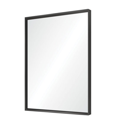 40X30inch White Wall Mounted Bathroom Mirror With Beveled Edge - Hd Reflection, Rust- Aluminum Alloy Frame, Luxury Appeal Horizontal & Vertical Float