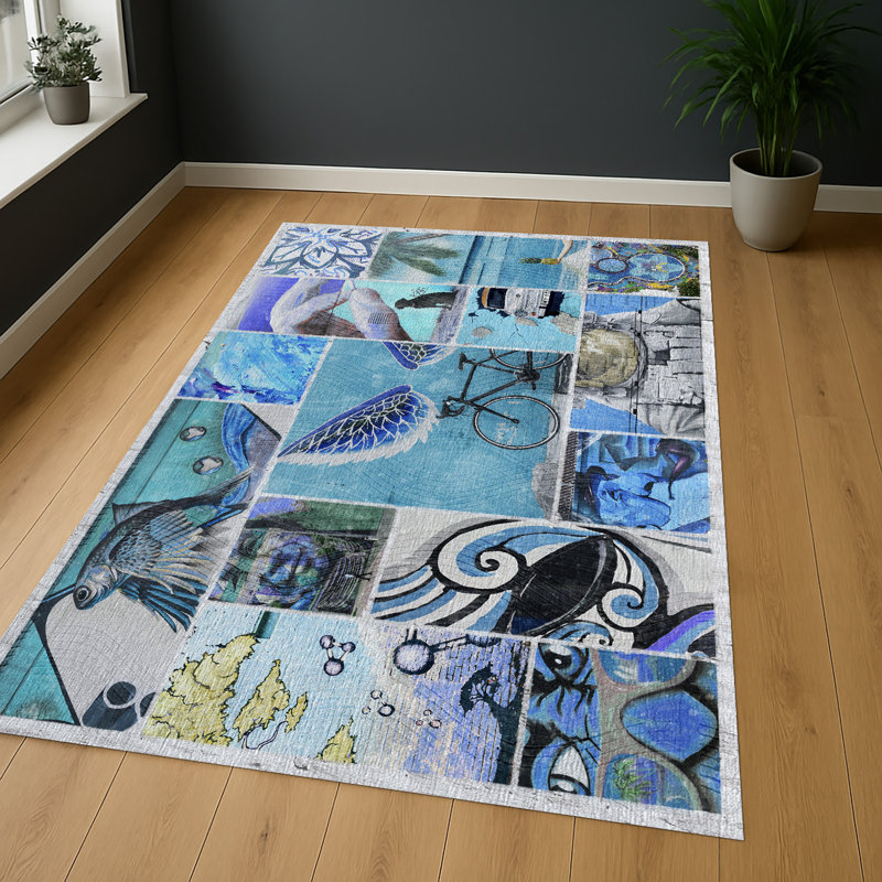 Patchwork Area Rug, Rectangle 140 x 200 cm