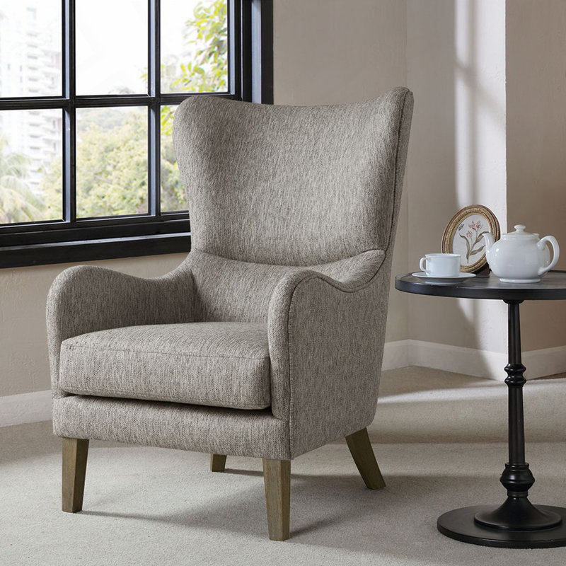 Fauteuil d'appoint rembourré, Gris, Polyester gris