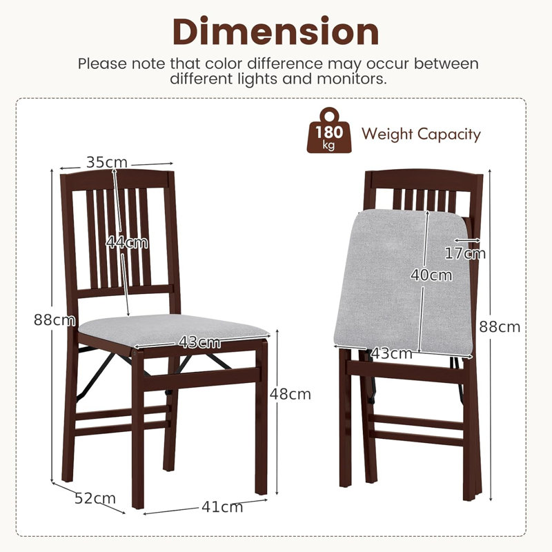 Folding Chair, Grey, Grey, Brown