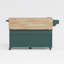 Îlot de cuisine moderne de style Mid-Century, 121 cm de large, sur roulettes, avec tiroir, tablette ouverte et espace de rangement pour les déchets.-1069394400