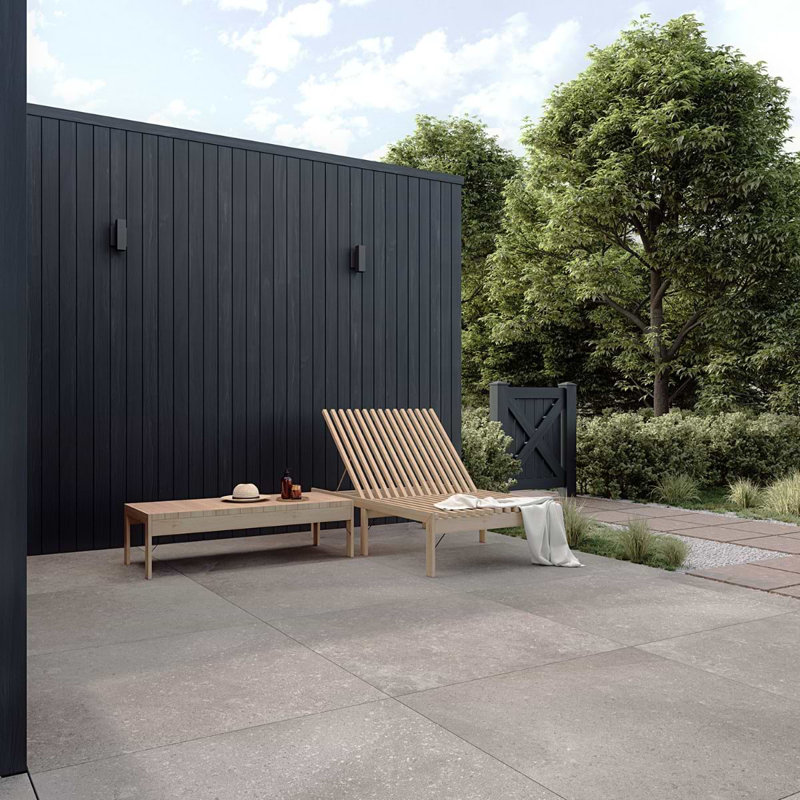 New Rock 48x48 Matte Porcelain Tile, Fossil Dark Gray