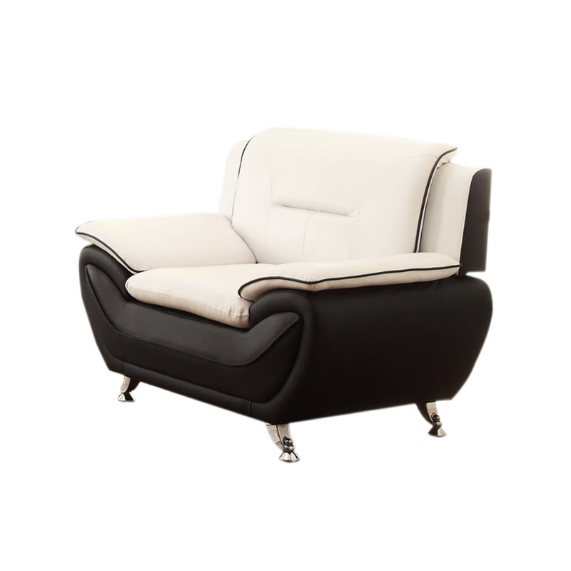 Fauteuil de 45 po de largeur Broumy, Similicuir beige