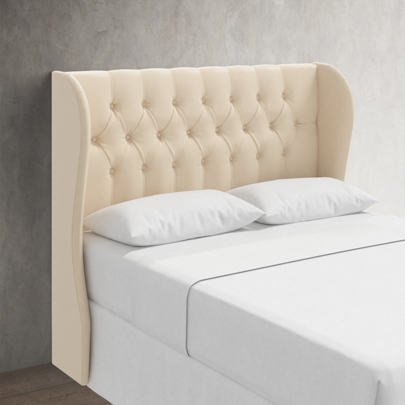 Tomey Upholstered Headboard, King, Classic Pearl Performance Velvet