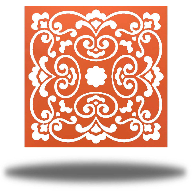 Décoration murale mandala tranquille, Orange, H 30 po x l 30 po x P 0,06 po