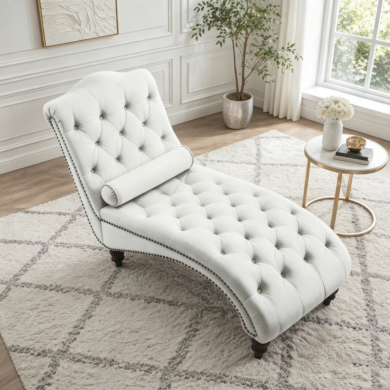 Fauteuil inclinable en velours capitonné