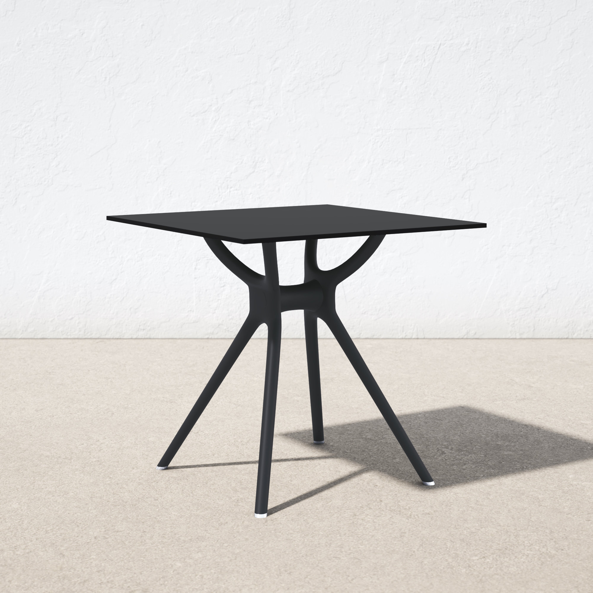 Farrah 31" W Square Patio Dining Table, Black