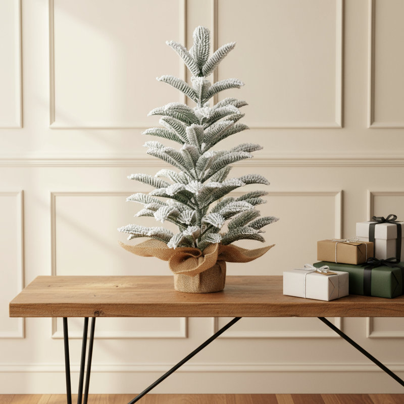 Sapin de Noël cloué 2 pi avec base en toile de jute