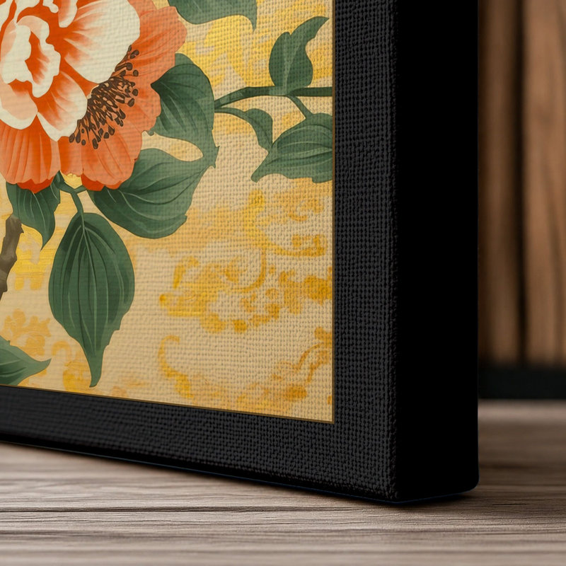 Three Roses Botanical - Wrapped Canvas, 24x16 - 61.0 x 40.6 cm, Black Border