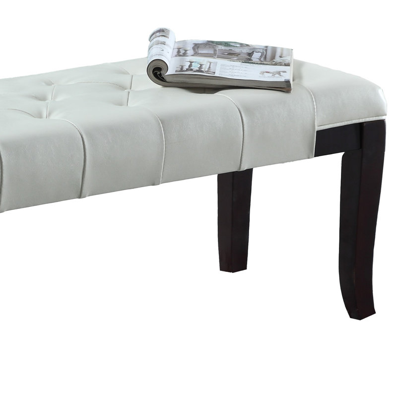 Linon Tufted Ottoman Bench, White