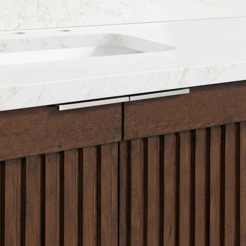 Through Lines 48" Single Bathroom Vanity, Brown, 8" Widespread